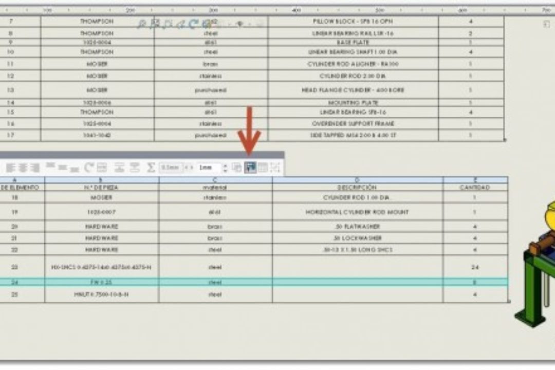 Cómo Personalizar una Lista de Materiales en SolidWorks