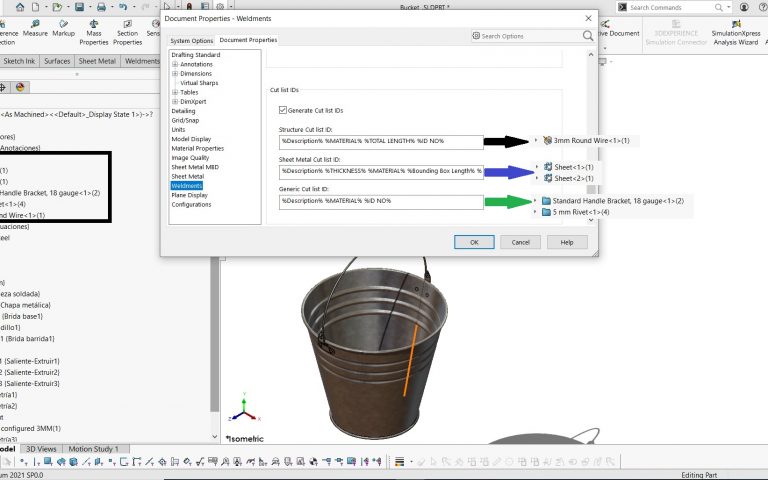 Generar ID’s para las listas de corte en piezas multicuerpo es más sencillo en SOLIDWORKS 2021