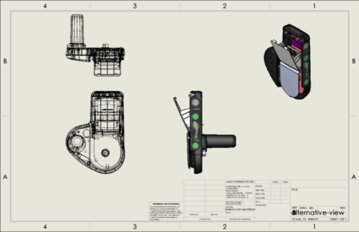 Dibujo de vista alterna con forma deformada