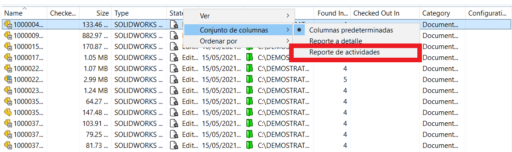 What’s new SOLIDWORKS PDM 2021: Variantes de la vista de columnas