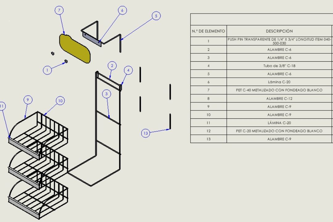 Listas de ensambles que contienen piezas multicuerpo en SOLIDWORKS 2022