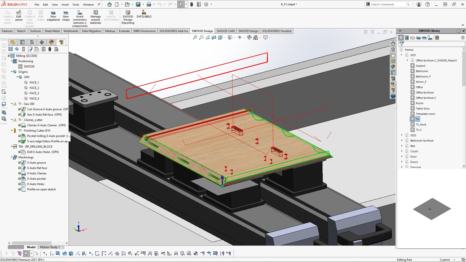 Pantalla SWOOD CAM reconocimiento de forma